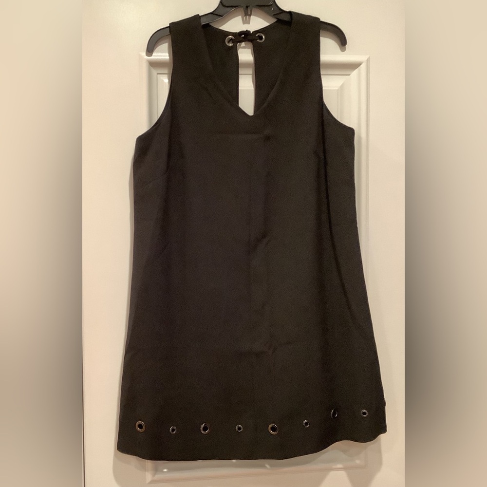 NEW Alex Marie Dress Size 14 Black VNeck Sleeveless Poetic Elegance Grommets